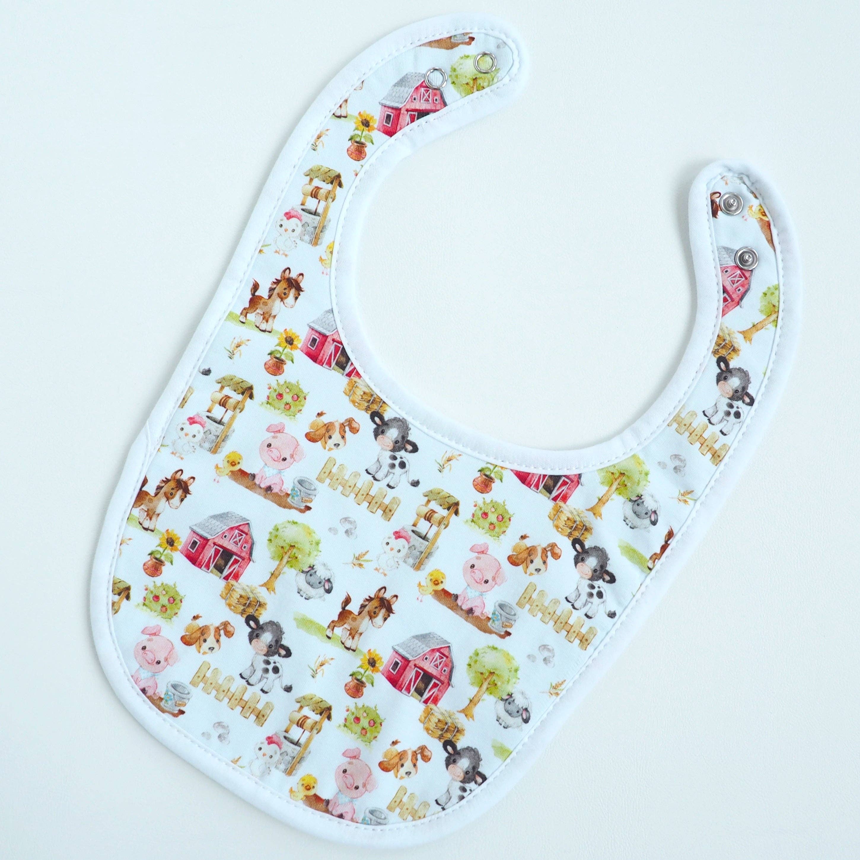 Honey Lemonade- Minky Baby Blankets and Gifts - Wholesale Bib - Baby - Baby Bib - Farm Animals2