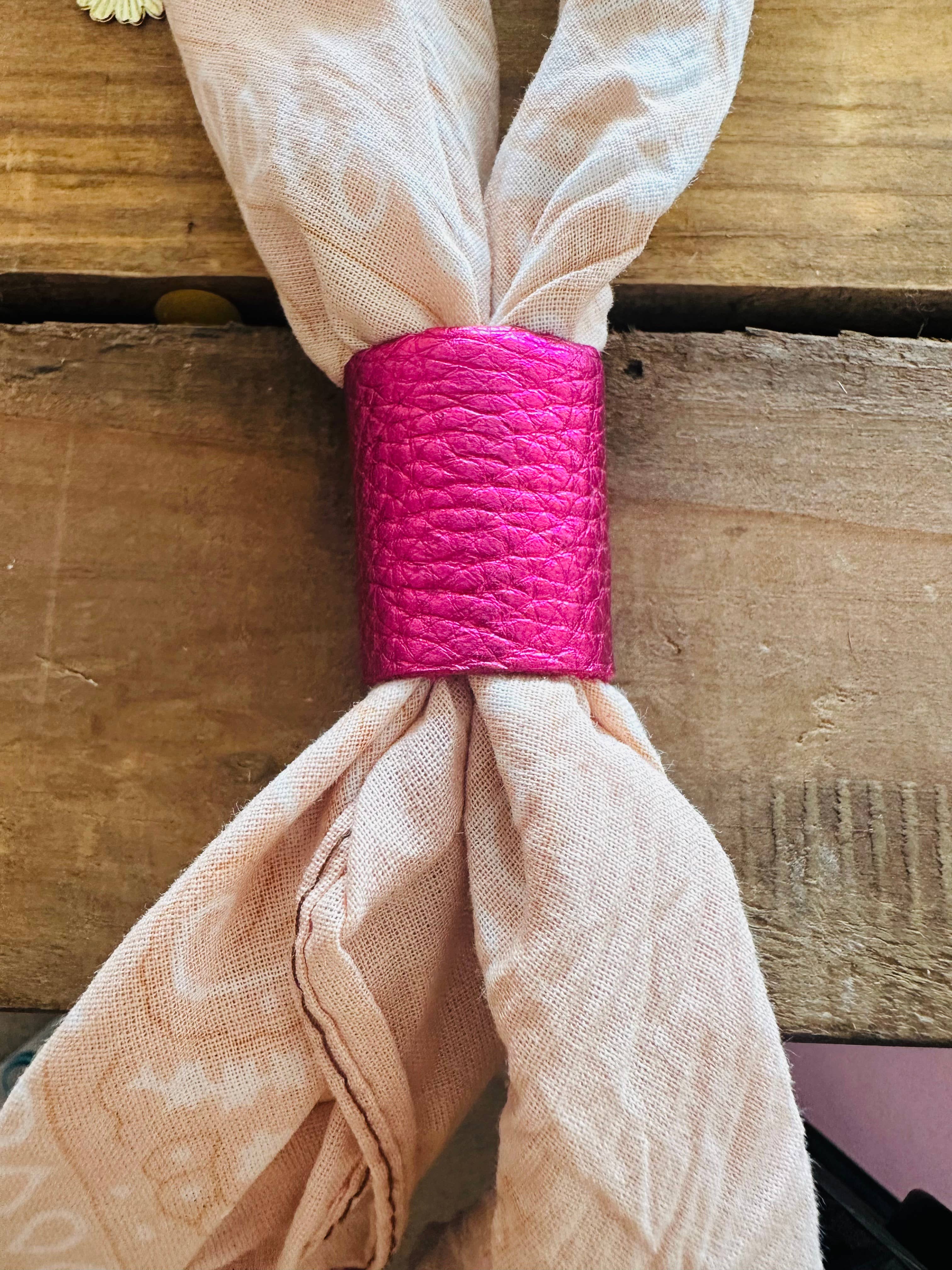 Boots Are My Roots – wholesale Bandana – Women's – Pink Metallic Leather Bandana Slide0