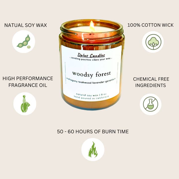 Dplus Candles – wholesale Jar/filled candle – Mahogany, Teakwood, Lavender and Geranium Scented Soy Candle