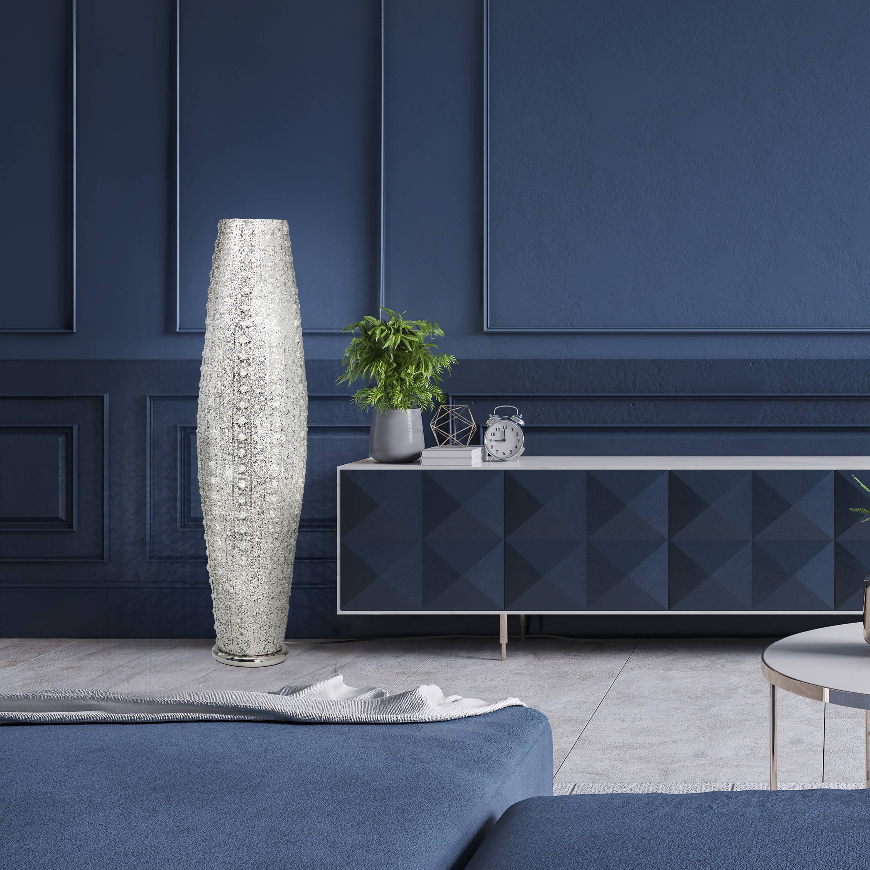 River of Goods - Wholesale Floor Lamp - 43.5"H Harley Silver & Crystal Floor Lamp5