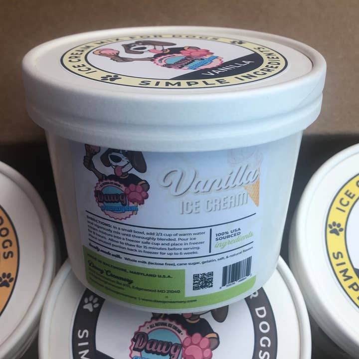Vanilla All Natural Dog & Puppy Ice Cream Mix for wholesale by Dawg Bars & Creamery
