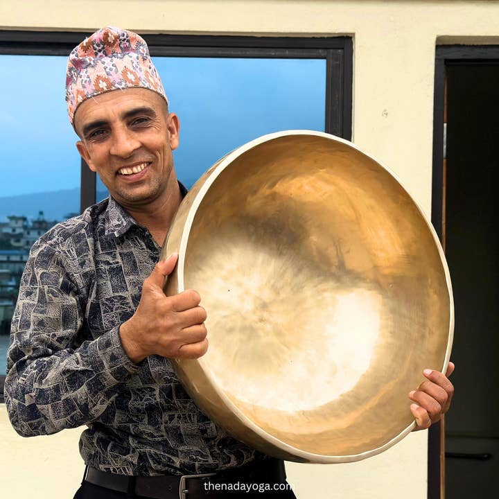 Large Mastercrafted Tibetan Singing Bowl – Hand-Hammered in Nepal | Standing Sound Bowl for Healing & Chakra Balancing – Nadayoga for wholesale by NadaYoga