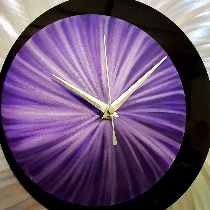 REMOVED BRAND - Wholesale Wall Clock - Orthodox | Large Metal Wall Art | Purple Silver Modern Clock3