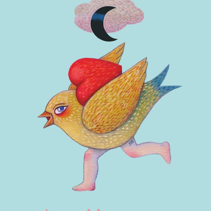 Isabelle Bryer Art - Wholesale Gewone wenskaart - Liefdesboodschapper Kaart – A7 Formaat Surrealistische Vogel met Hart Kaart1