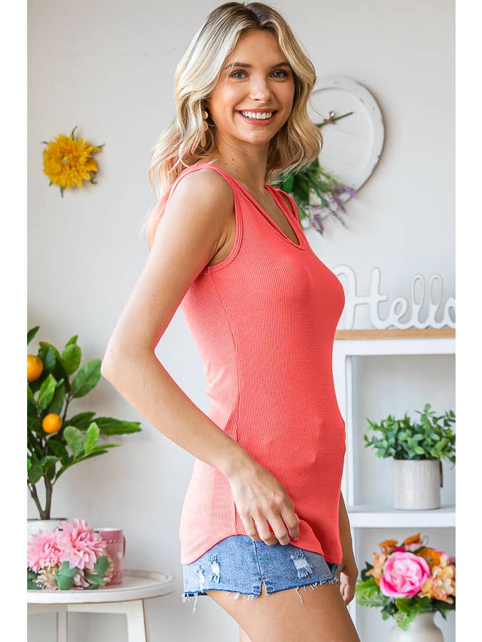 7th Ray - Venta al por mayor Camiseta sin mangas - Mujer - Camiseta sin mangas con detalle de recorte casual para mujer T513010