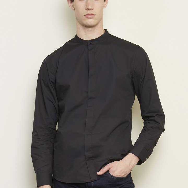 Black BART MEN. Shirt. With Mandarin Collar. 5XL.Black for wholesale on Faire3
