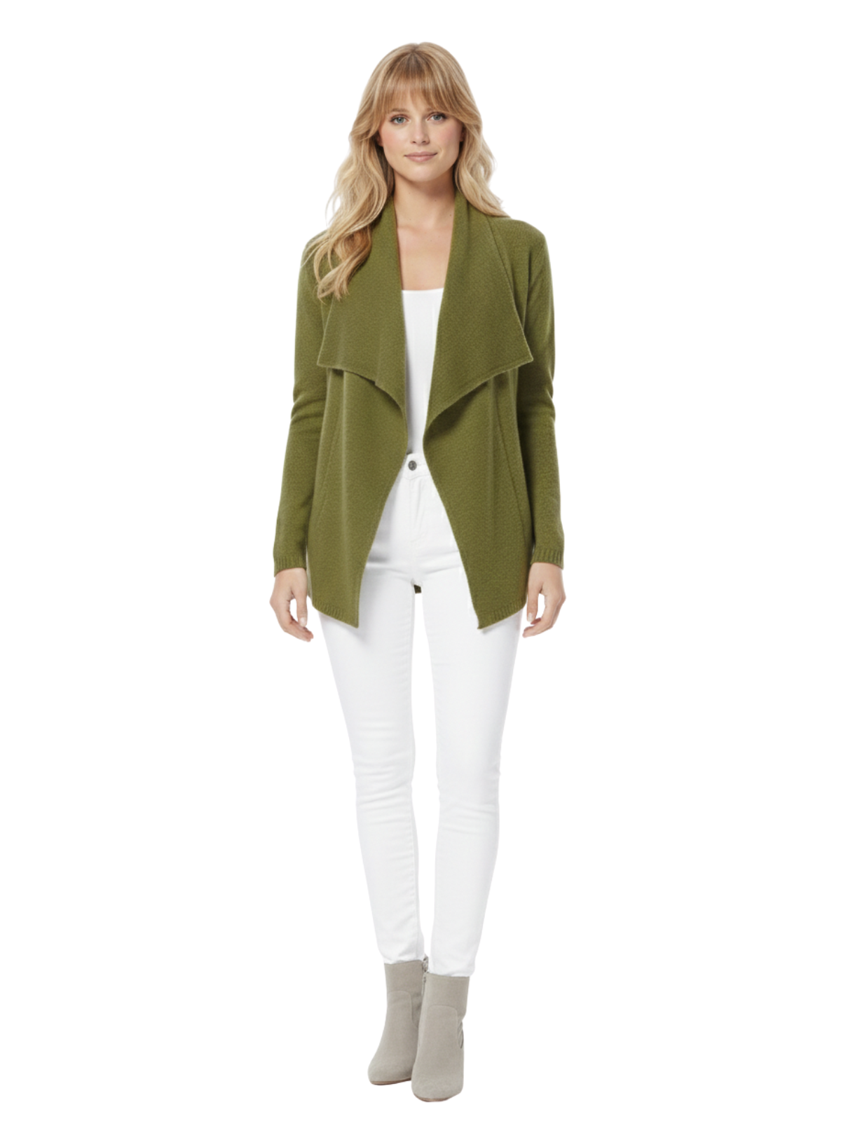 Mak - Wholesale Cardigan - Women's - Long Sleeve Open Front Draped Sweater Cardigan MK821840