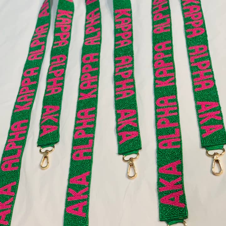 Mon Belle Amie - Wholesale Purse/Bag Accessory - Women's - Green Alpha Kappa Alpha AKA Sorority Beaded Purse Strap