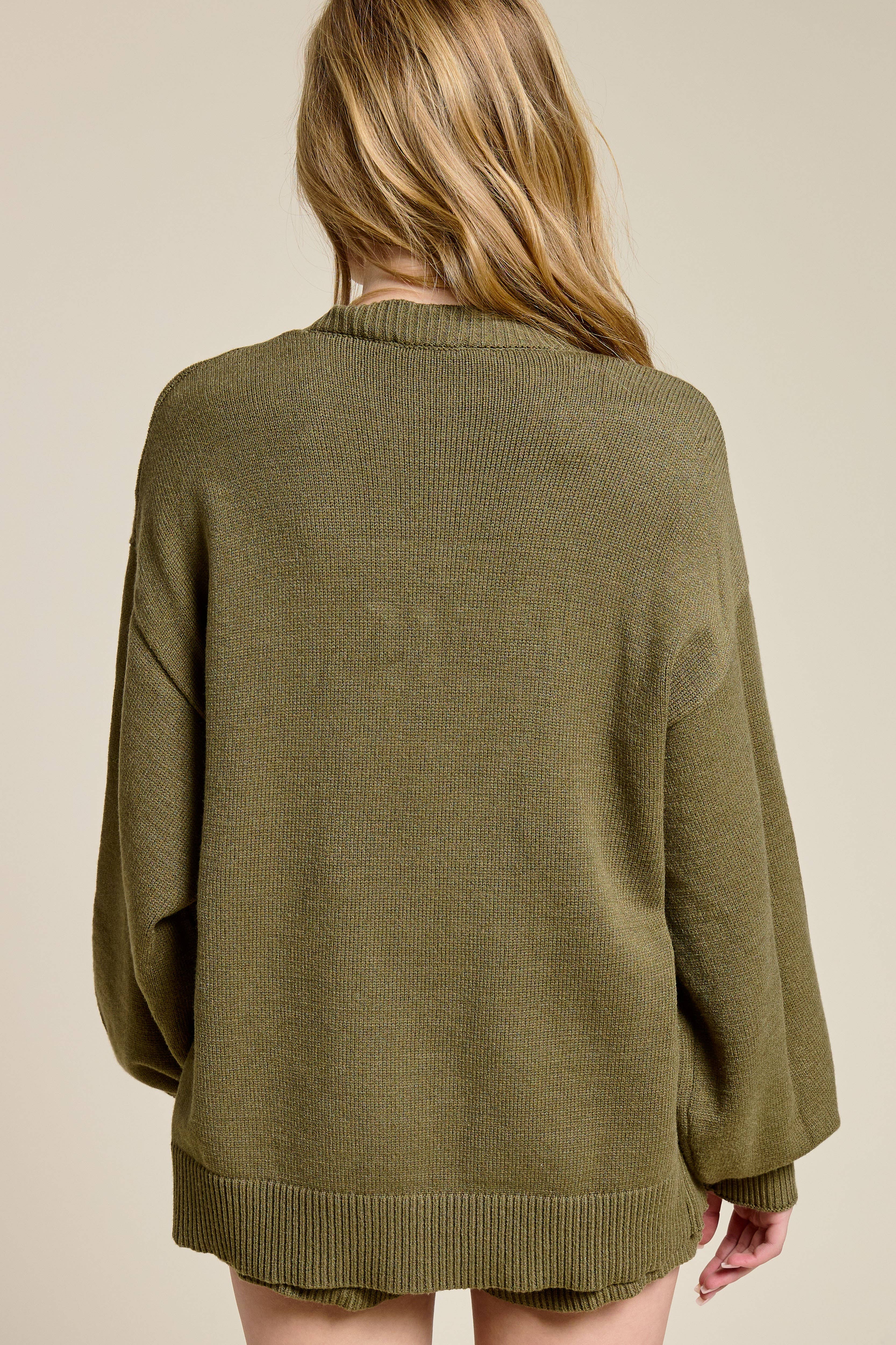 Mimosa - Wholesale Lounge Set - Women's - Self Tie Knit Cardigan and Shorts Lounge Set12