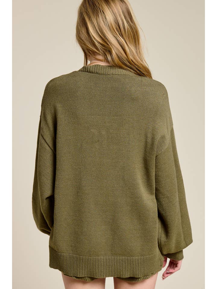 Mimosa - Wholesale Lounge Set - Women's - Self Tie Knit Cardigan and Shorts Lounge Set12