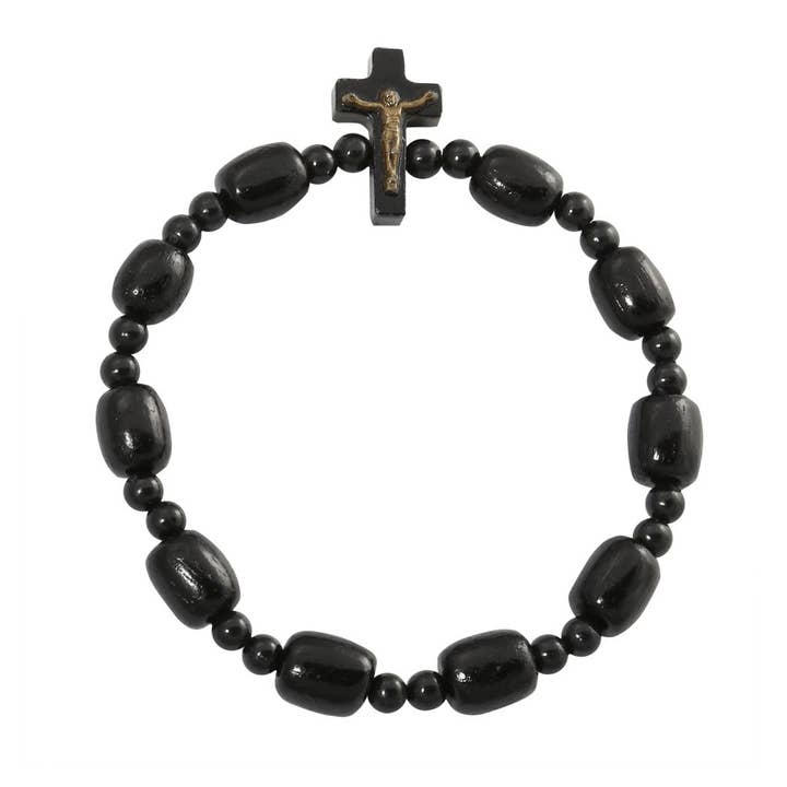 Charismatic Bracelet - Rosary Decade Black for wholesale by Catholica Shop