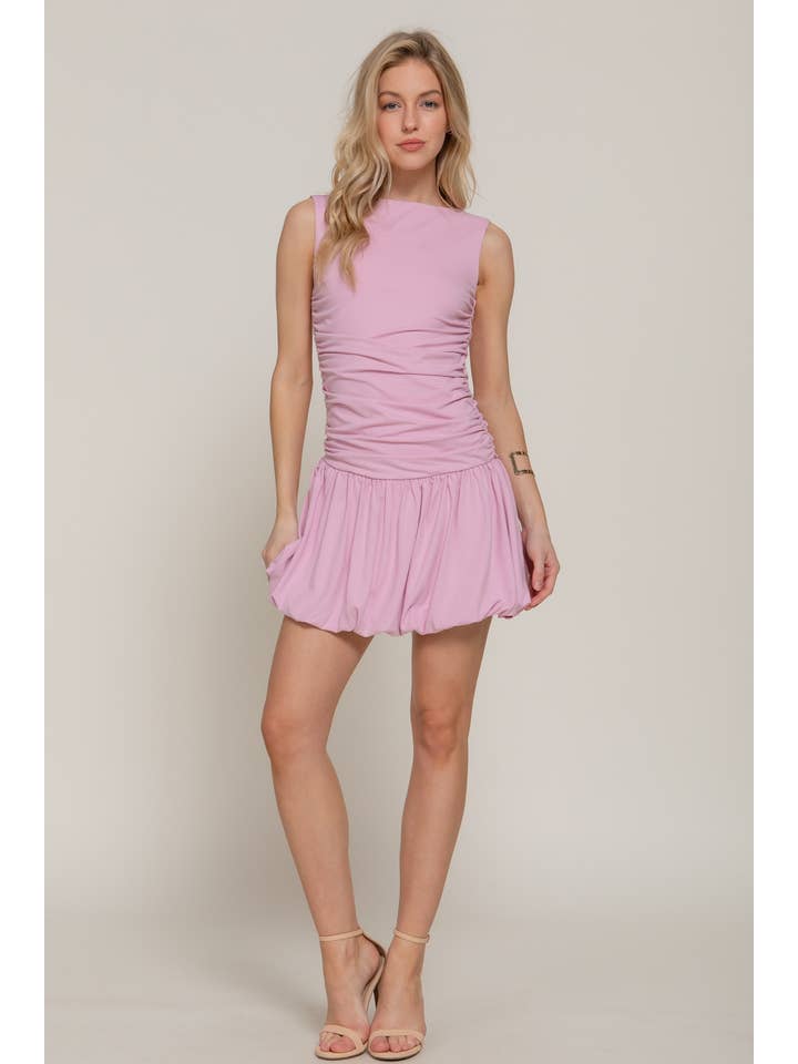 Active Basic | Active USA - Wholesale Dress - Women's - Sleeveless Boat Neck Voluminous Mini Dress15