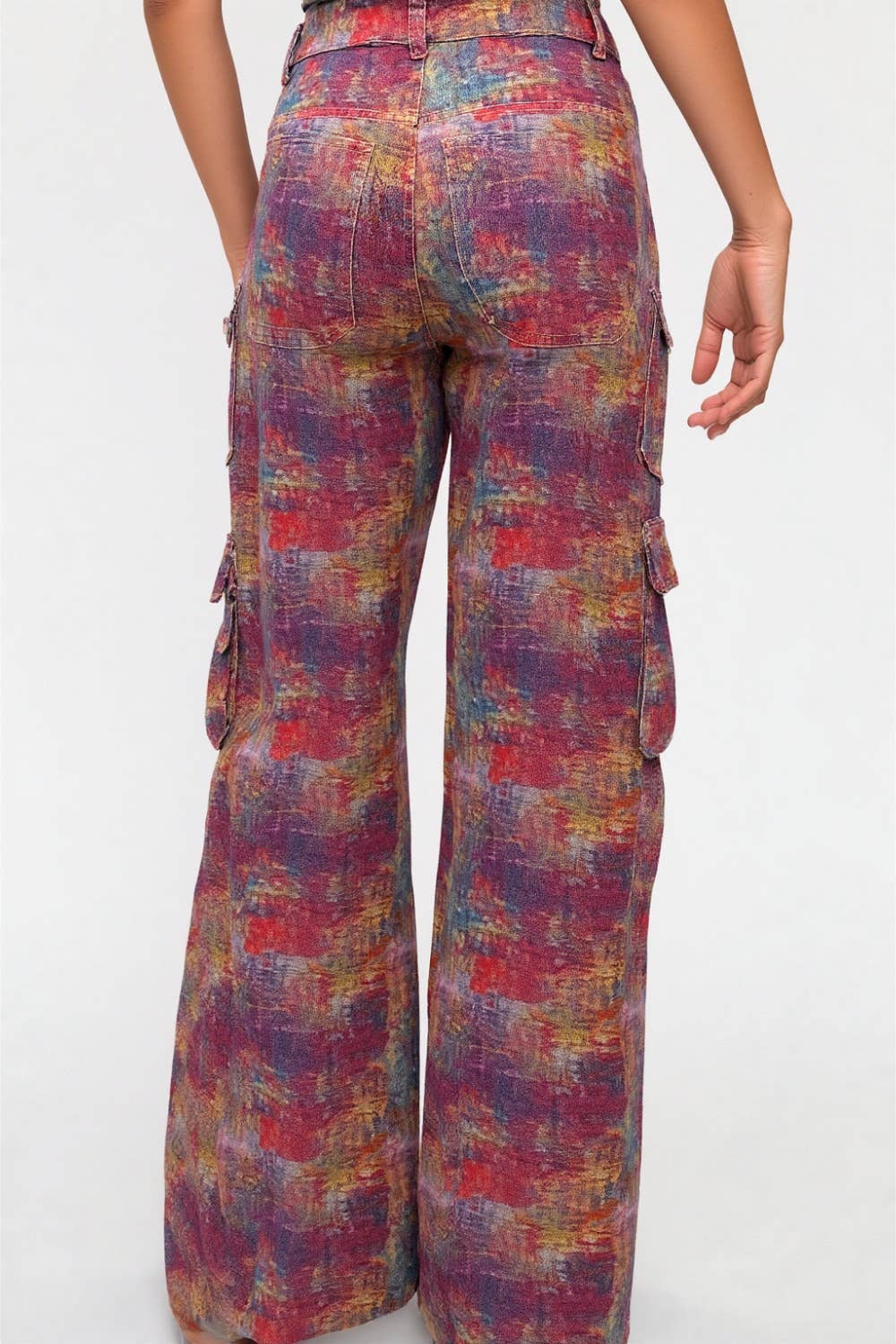 5besties inc - Wholesale Jeans - Women's - TIE DYE PRINT UTILITY CARGO JEANS1