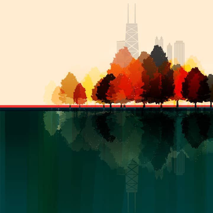 Lucky Skye Graphics - Wholesale Art Print - Chicago - Autumn City
