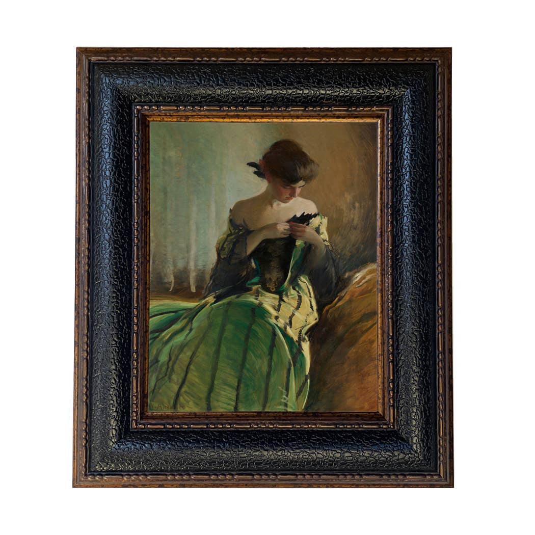 Madison Bay Co. - Historical Home Decor Reproductions - Vendita all'ingrosso Stampa artistica - Stampa su Tela Vintage di Donna in Abito Nero e Verde46