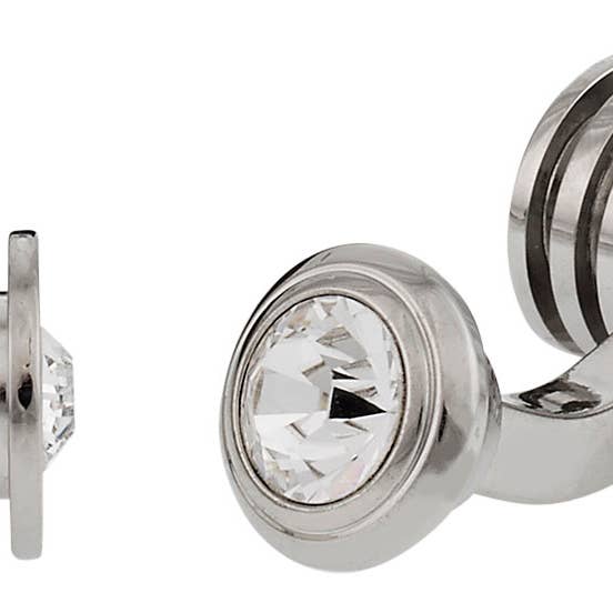 Cuff-Daddy - Wholesale Manchetknopen - Heren - Zilveren heldere Swarovski barrel kristallen manchetknopen1