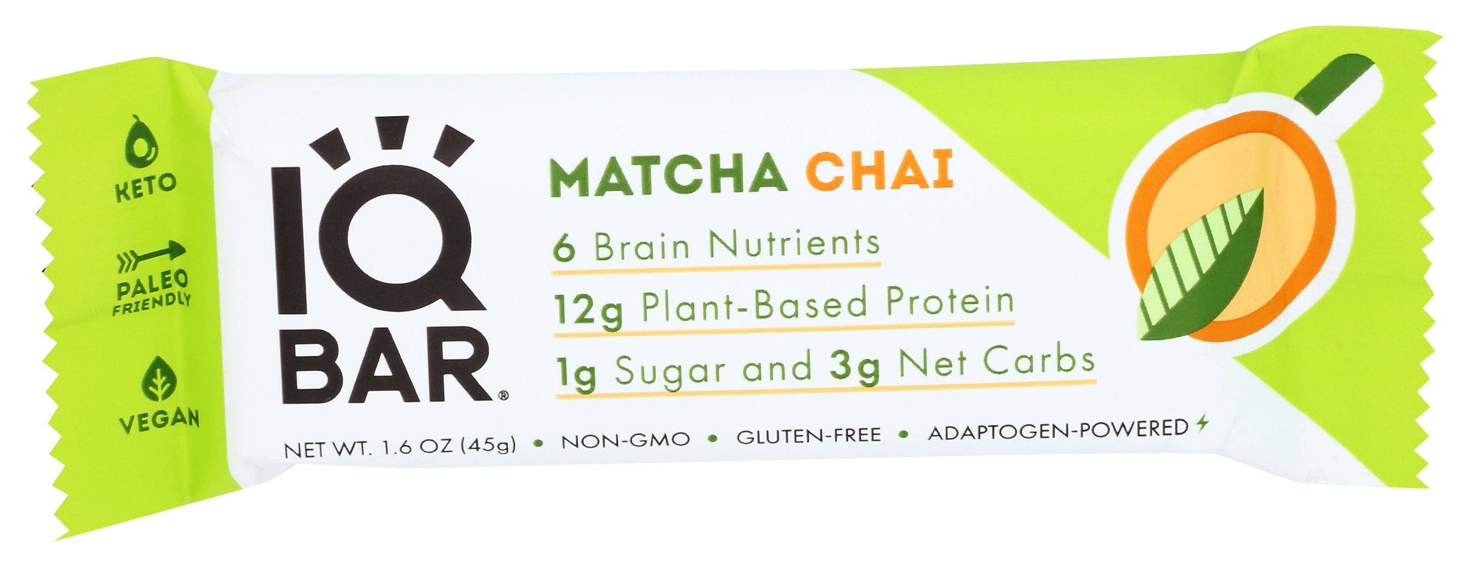 Everyday Supply Co - Wholesale Snack Bar - IQ BAR BAR MATCHA CHAI - Case of 120