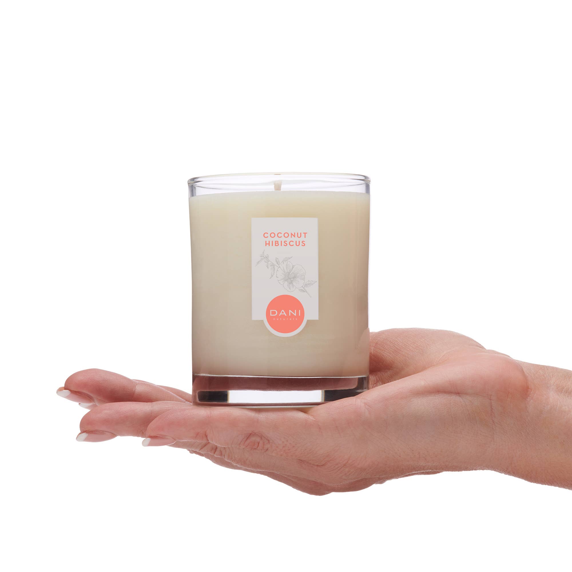 DANI Naturals - Wholesale Jar/Filled Candle - Coconut Hibiscus Glass Candle 7.5oz2