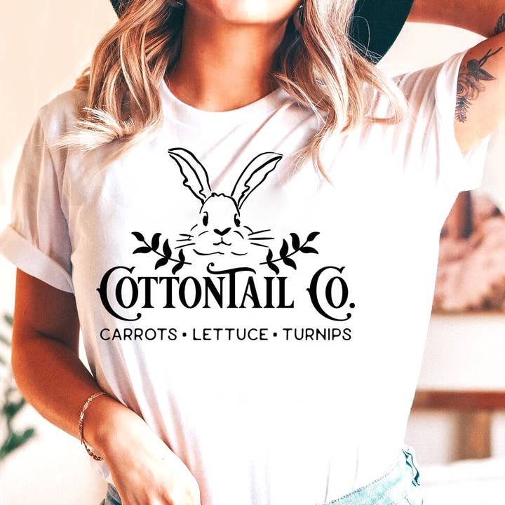Cottontail Co. - T-shirt amusant avec des légumes en forme de lapin de Pâques pour la vente par House Of Rodan