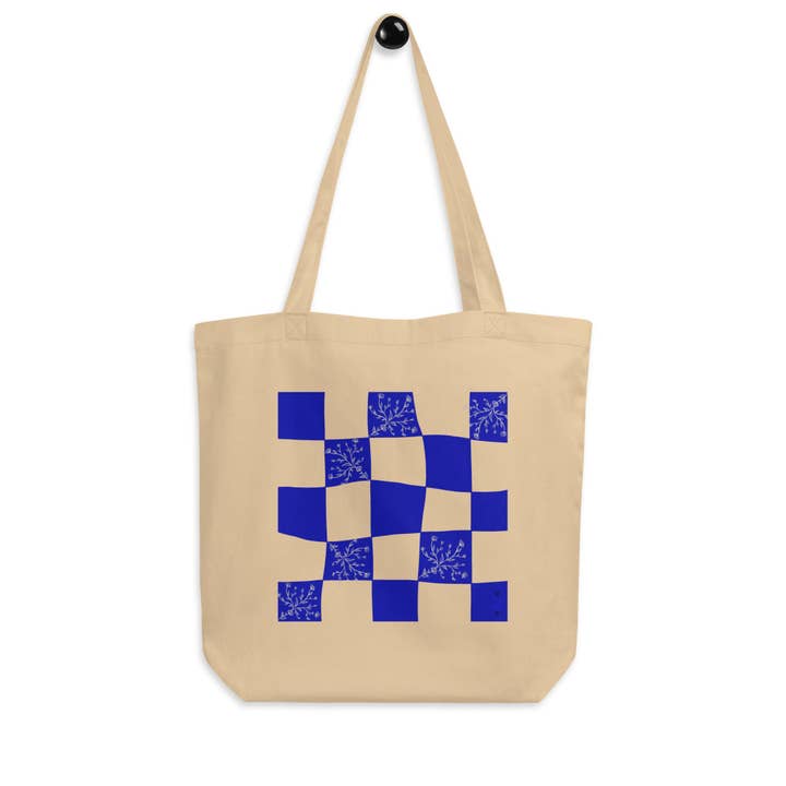 Sac en toile à carreaux floraux pour la vente par Well Rounded Designs