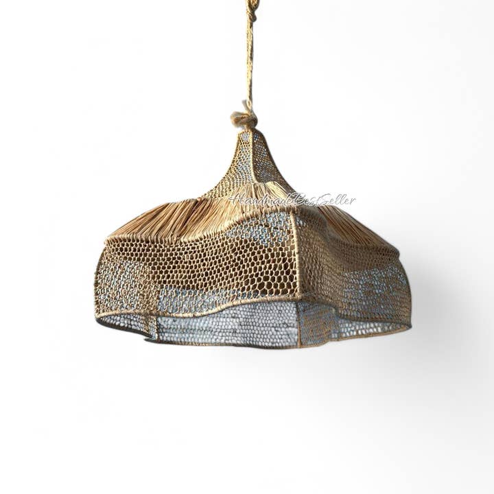 HandmadeBestSeller – wholesale Lampshade – Handmade Moroccan Raffia Pendant Light – Wicker Lampshade2