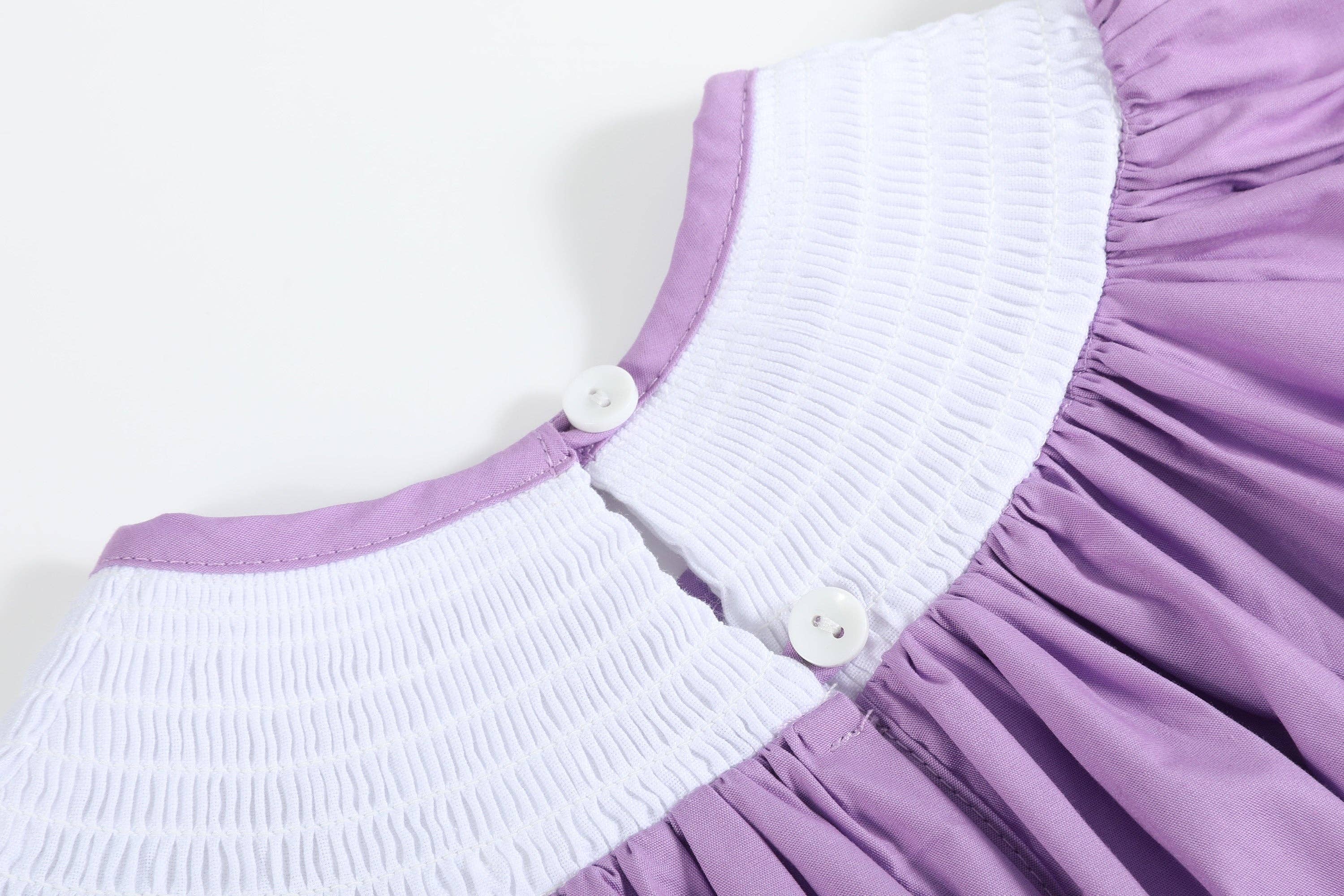 Lil Cactus - Wholesale Dress - Kids - Purple Halloween Smocked Bishop Dress2