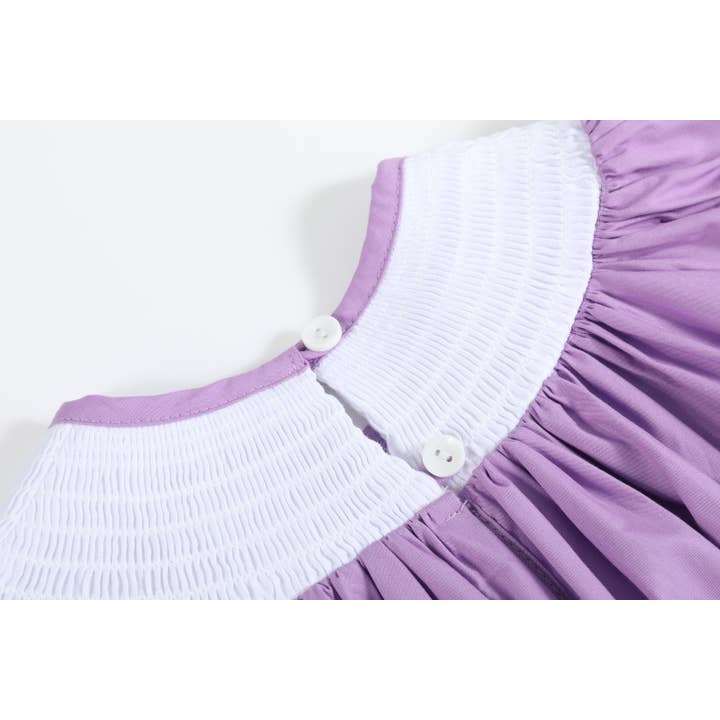 Lil Cactus - Wholesale Dress - Kids - Purple Halloween Smocked Bishop Dress2