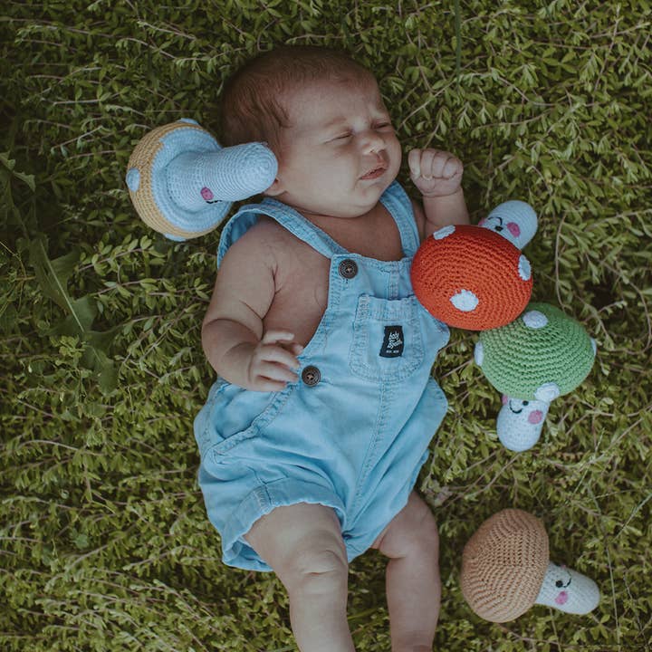 Pebble - Wholesale Handheld Rattle - Baby - Whimsical Red Mushroom Rattle – Baby Gift-Ready Plush Toy2