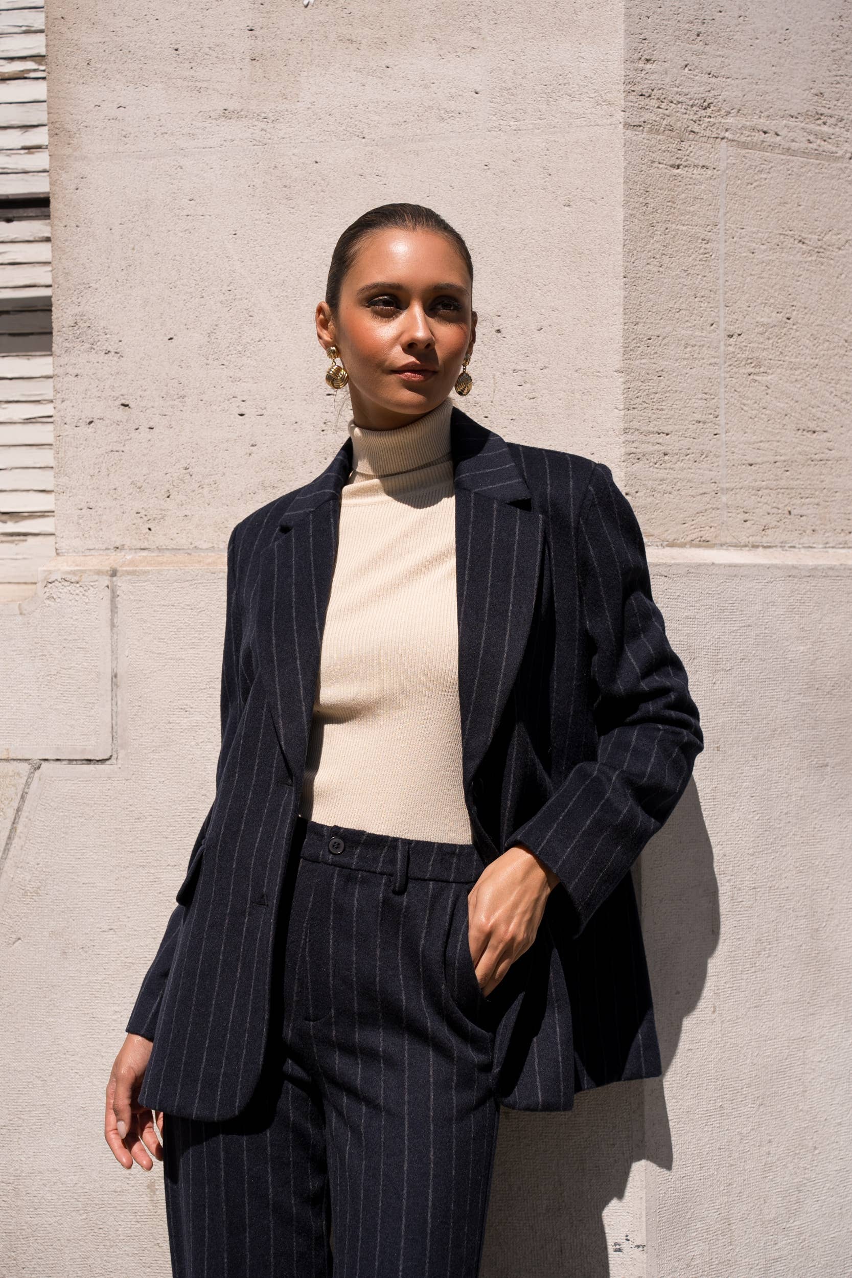 Attentif Paris – wholesale Blazer – Women's – Pinstripe wool-blend blazer