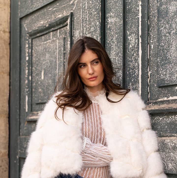 ジャケット・アウター HLT Convertible Faux Fur Tippet Coat Wholesale Paula short faux fur jacket - Y168 for your store - Faire