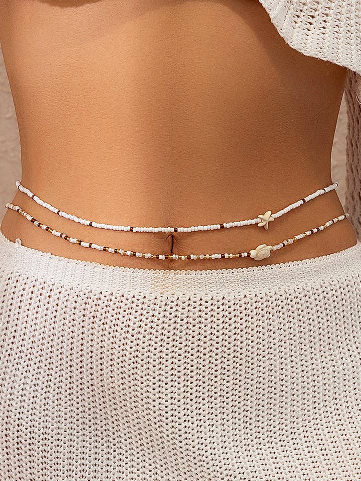 Catena da vita con perline a doppio strato a forma di stella marina DP25D742 per la vendita all'ingrosso da parte di Dipped Shop