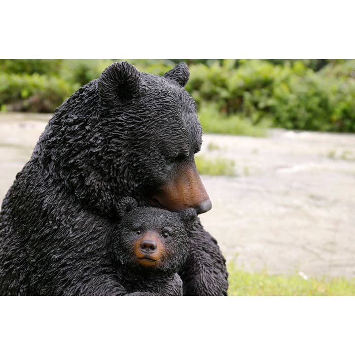 Hi-Line Gift Ltd. - Wholesale Outdoor Ornament/Decor - Large Black Bear Mother & Child Embracing