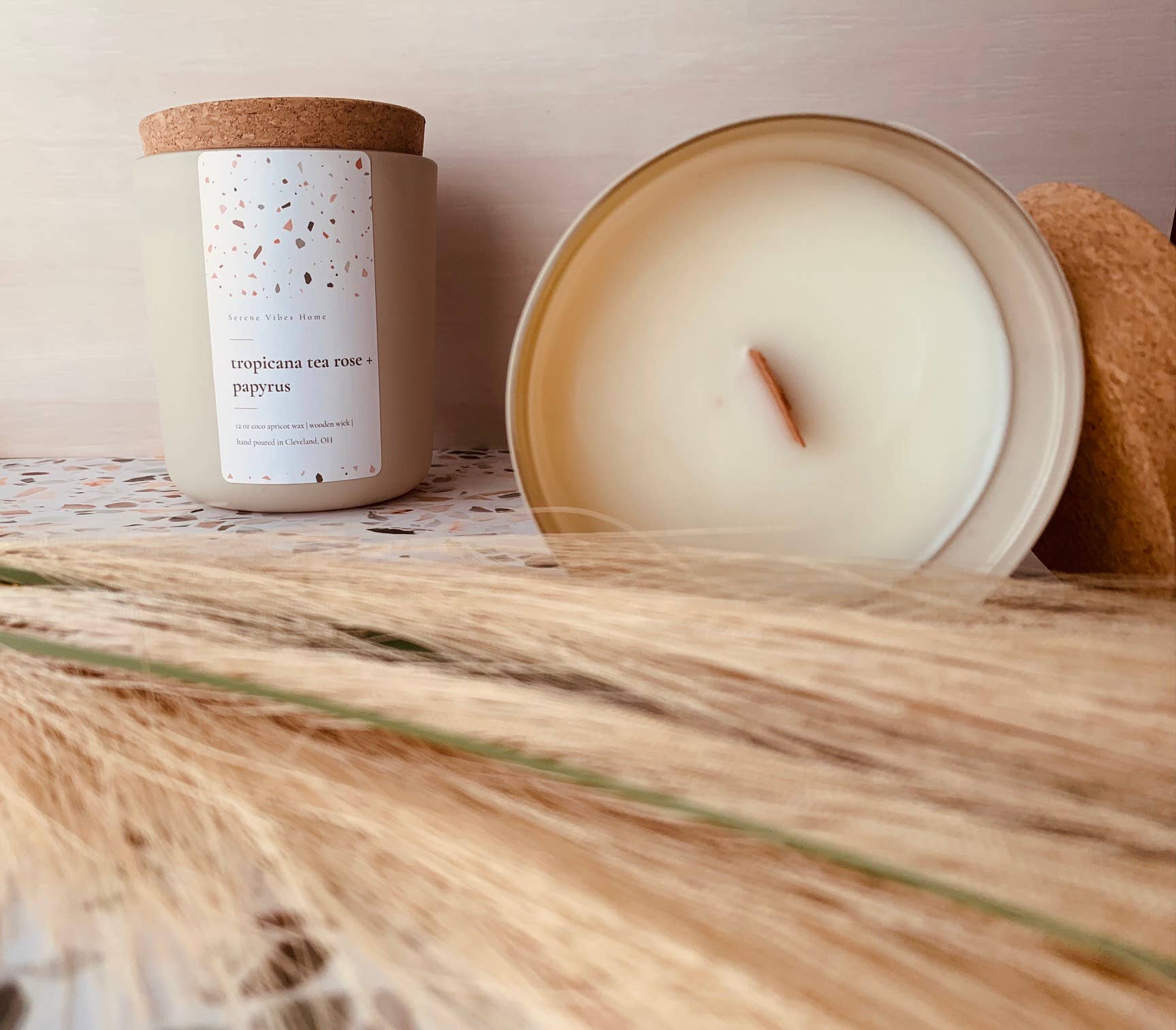 Serene Vibes Home - Wholesale Jar/Filled Candle - Coconut Apricot 12oz Candle1