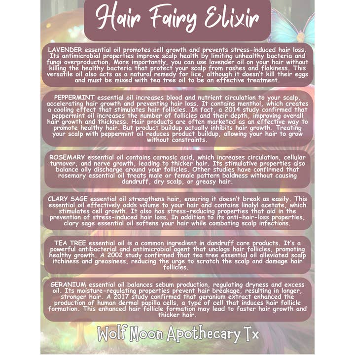 Wolf Moon Apothecary Tx - Wholesale Hair Oil - Hair Fairy Elixir | Natural | Organic | All Hair Types 6