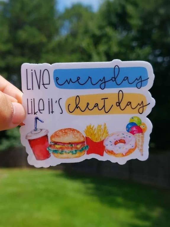Pegatina Live Everyday Like Its Cheat Day para venta al por mayor de A Little Design Company