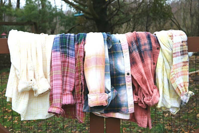 Atticwear - Wholesale Button Down Shirt - Women's - Bleached Farmhouse Flannel Shirt5