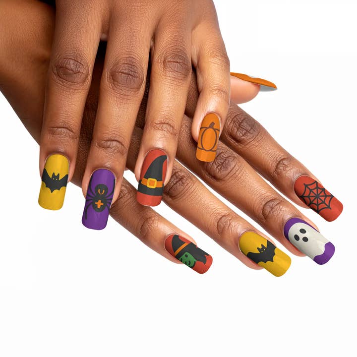 FYNE BODY - Wholesale Press-on/fake nails - Candy Corn Cuties Multicolor Halloween Press-On Nails96