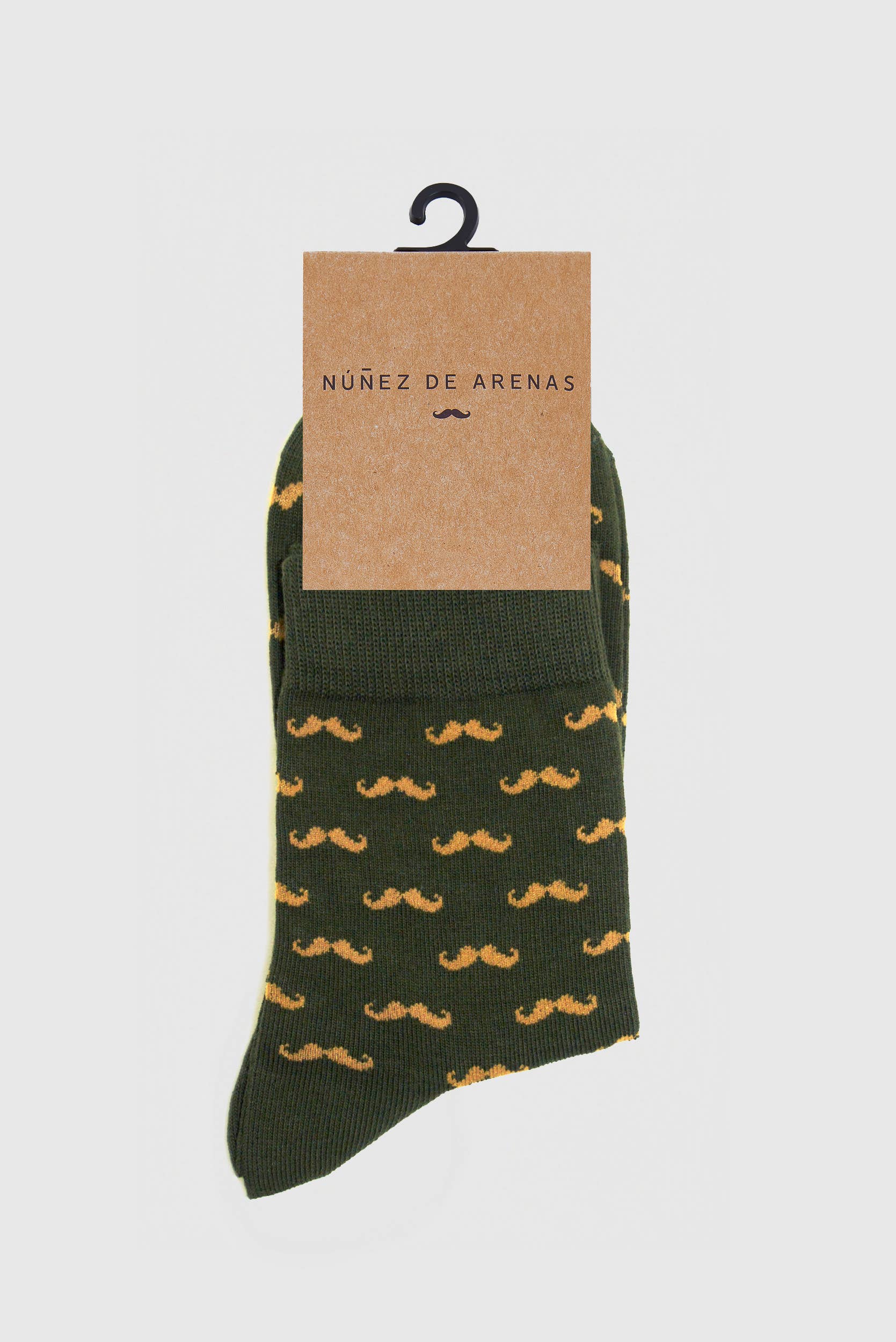Green Cotton Socks with Mustache Print – Adult for wholesale on Faire