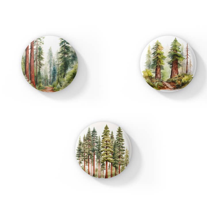 Mix Pin Set Redwood Pins, Forest Pins, Tree Pins for wholesale by NatureCuts