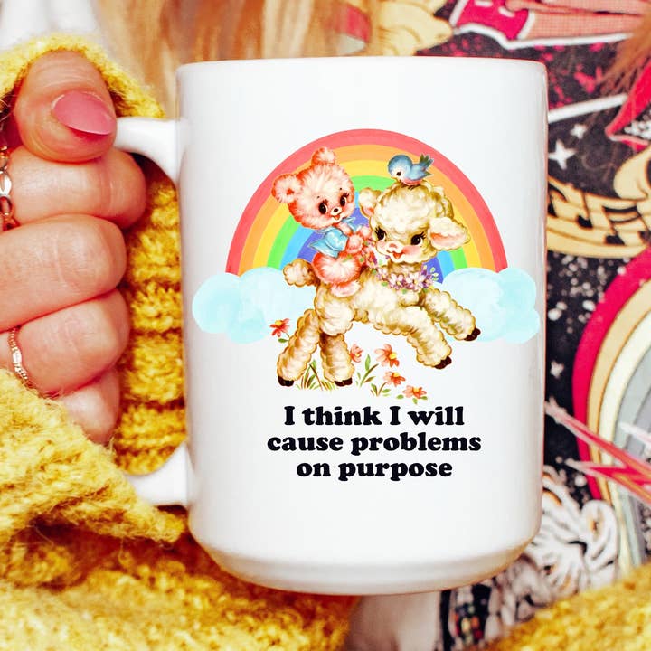 Ace the Pitmatian Co - Wholesale Coffee Mug - I Think I Will Cause Problems on Purpose Mug0