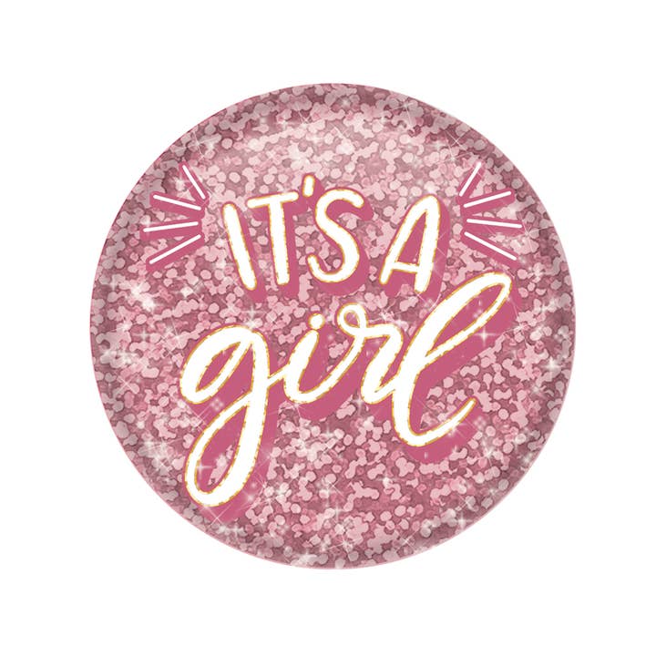 Pink It's A Girl Button, 2" for wholesale by Beistle