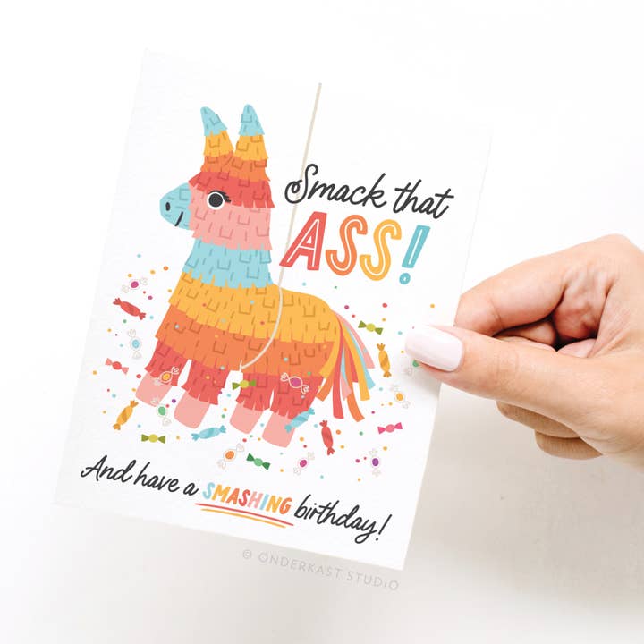 Onderkast Studio - Wholesale Birthday Card - Smack That Ass Piñata Greeting Card