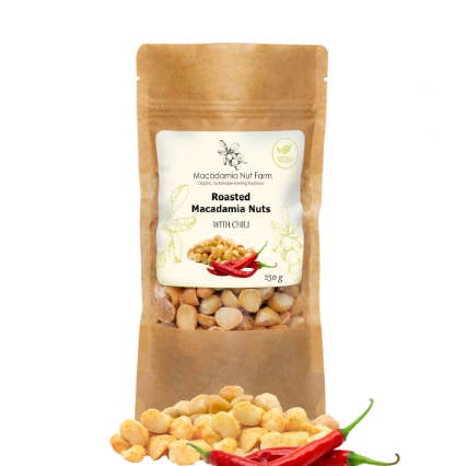 Roasted Macadamia Nuts with Chili 250g for wholesale by Macadamia Nut Farm