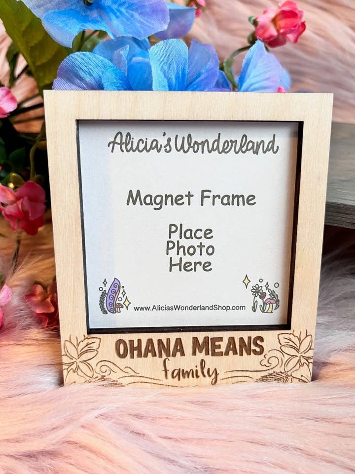Ohana Magnet Fridge Magnet Picture Frame | 3x3 Photo for wholesale by Alicia's Wonderland