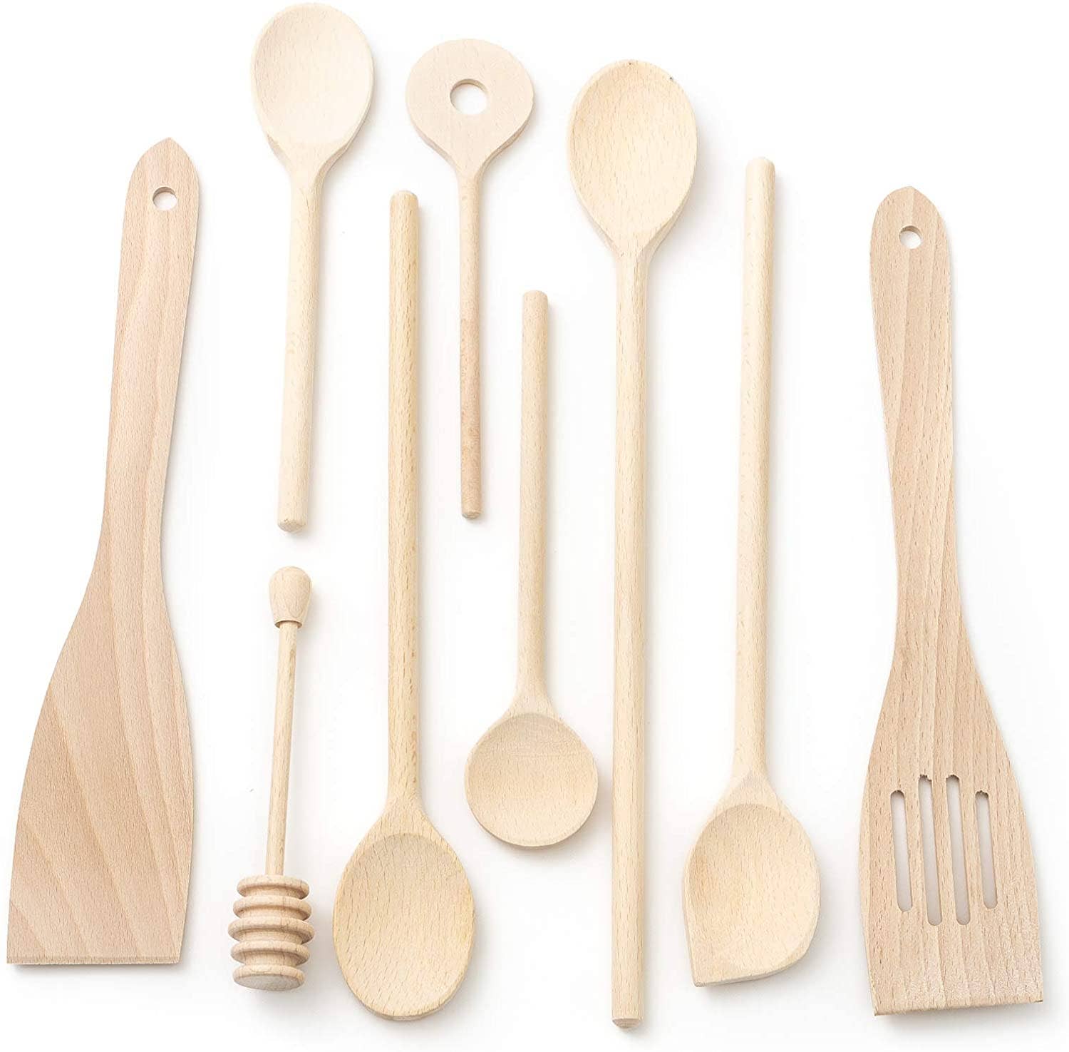Tuuli GmbH - Wholesale Kitchen Utensil Set - 9 Piece Wooden Kitchen Utensil Set (Cooking Spoons, Spatulas4
