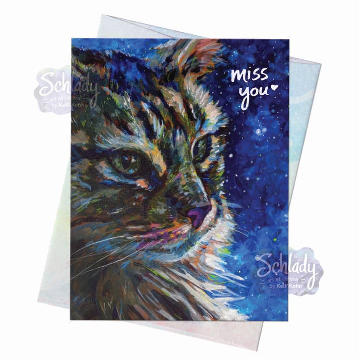 Miss You In My Heart - Cat Friendship Card for wholesale by Schlady