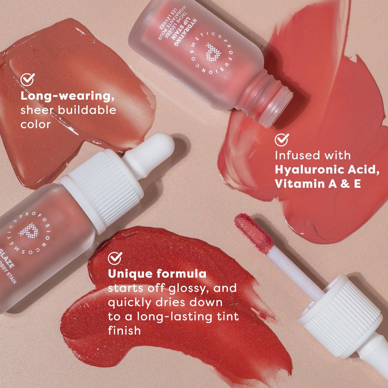 Profusion Cosmetics - Wholesale Lip Stain/Dye/Tint - Hydrating Lip Glaze Stain for Long-Lasting Glossy Finish8