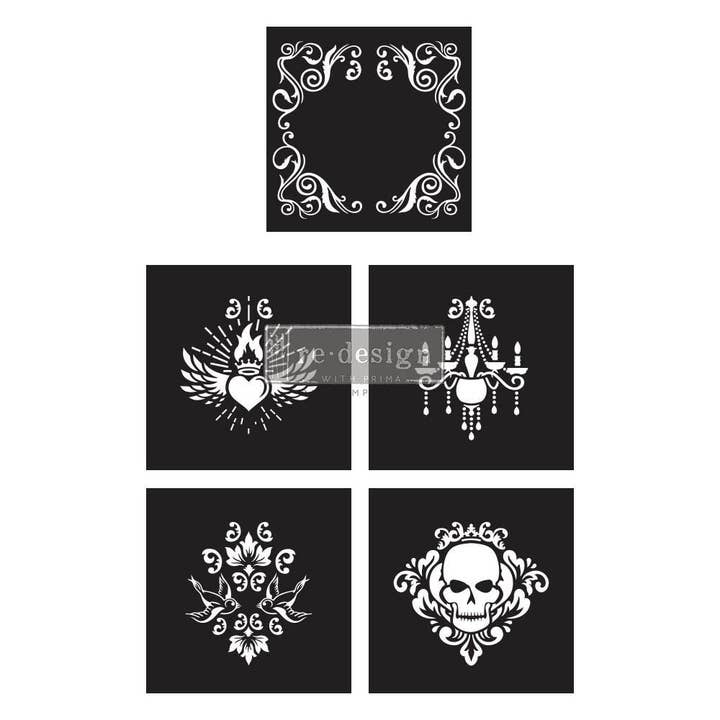 Redesign With Prima Stencils Cece Mixglam Punk 12"x12" for wholesale by Redesign with Prima