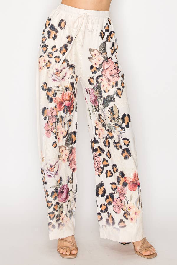 LEO FL Pantaloni in Pizzo Patchwork Rilassati con Coulisse Elastica - 4703BG LEO FL in vendita all'ingrosso su Faire1