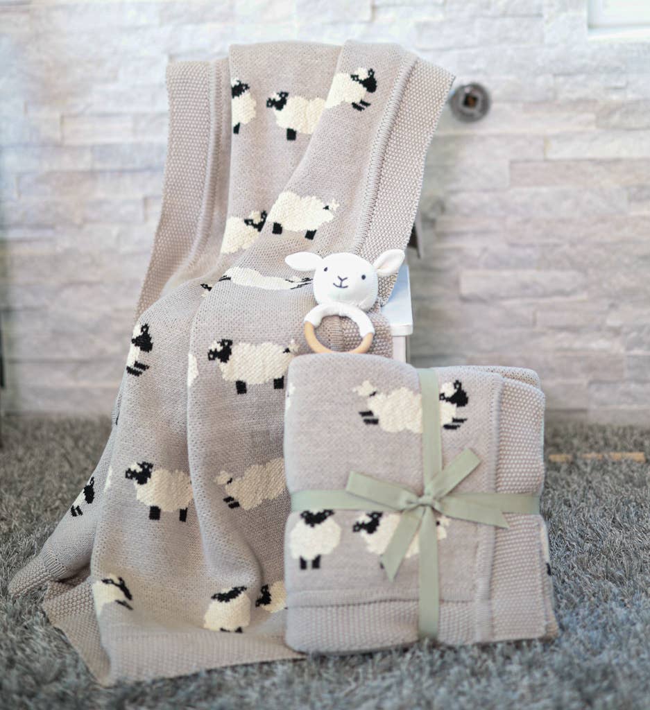 Darzzi - Vendita all'ingrosso Coperta - Bambini e neonati - Coperta in cotone lavorata a maglia con pecore2